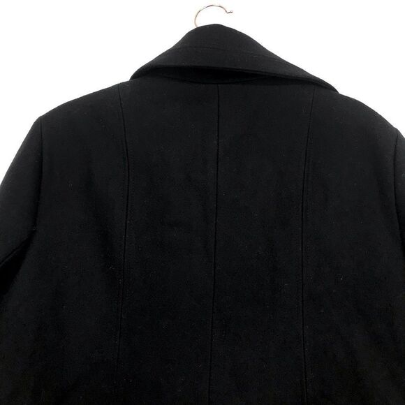 Apt 9 Black Recycled Wool Blend Sailor Button Pea Coat - Picture 10 of 16